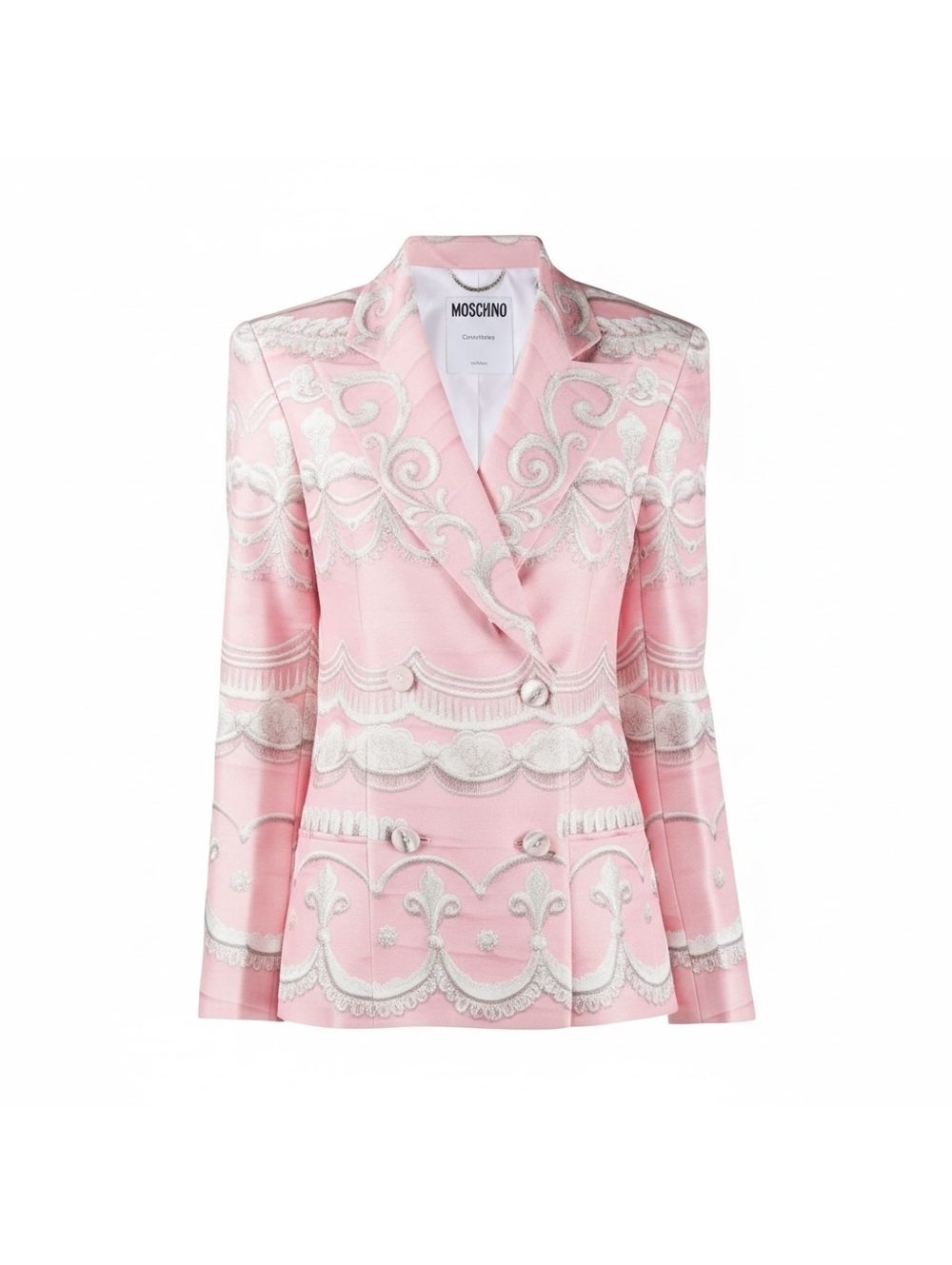 Moschino Pink & Silver Ornate Embroidered Blazer